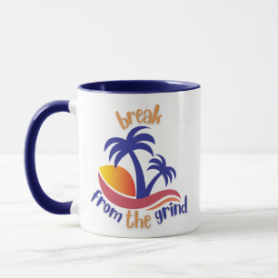 Caneca de Café Duas Palmeiras Azuis