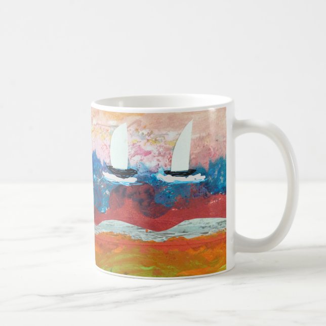Caneca De Café Duas Pequenas Barcos à vela (Direita)