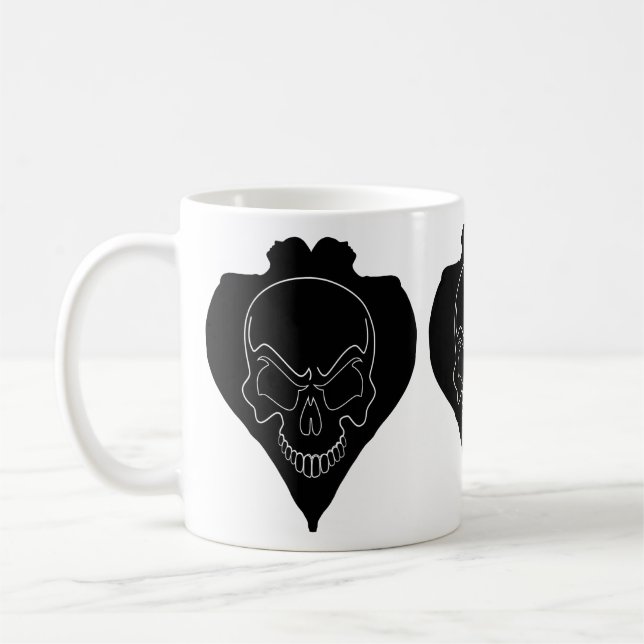 Caneca De Café Duas Raparigas E Crânio (Esquerda)