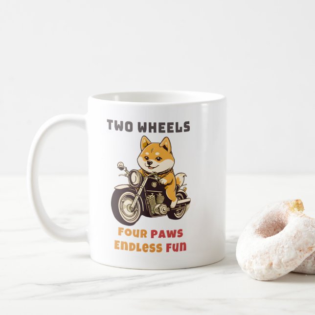Caneca De Café Duas Rodas Quatro Peças Enfim Divertidas Lá Fora (Com Donut)