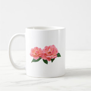 Caneca De Café Duas Rosas Rosa Delicadas