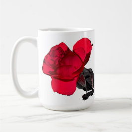 Caneca De Café Duas Rosas vermelhas tocam no meio