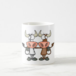 Caneca De Café Duas Vacas de Desenho Animado