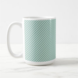 Caneca De Café Duck Egg Blue Striped Floral Watercolor Daisy