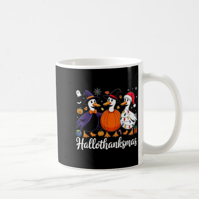 Caneca De Café Duck Halloween Thanksgiving Christmas Happy Hallot (Direita)