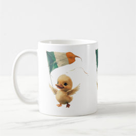 Caneca De Café Duckling Flying an Irish Flag Kite
