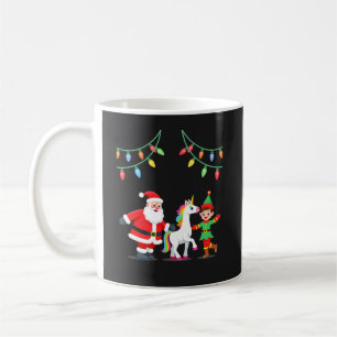 Caneca De Café Duende do Papai Noel Dabbing Unicórnio Natal Crian
