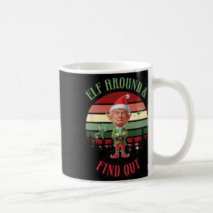 Caneca De Café Duende Em Volta E Descobrir Trump Duende Papai Noe