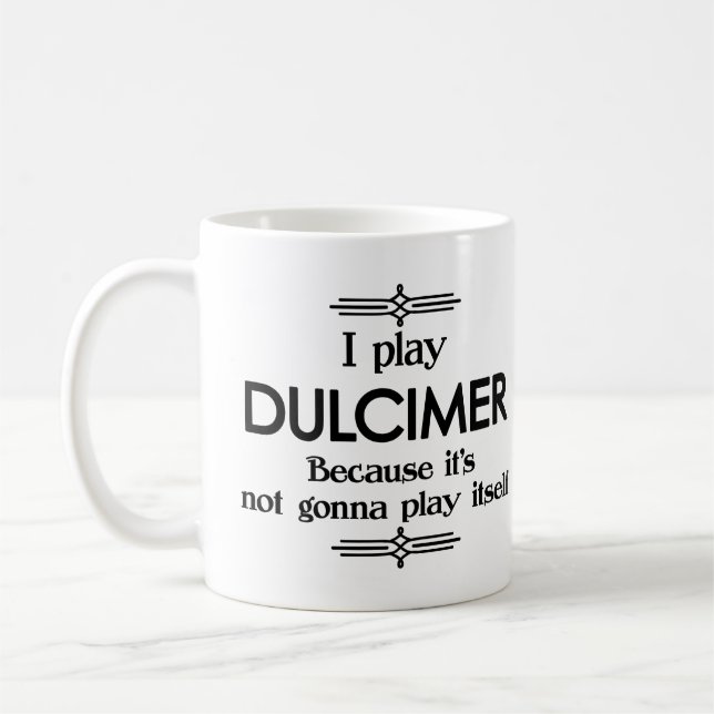 Caneca De Café Dulcimer - Toca Música Deco Engraçado (Esquerda)