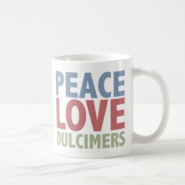 Caneca De Café Dulcimers do amor da paz (Direita)