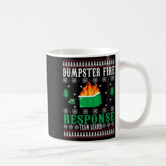 Caneca De Café Dumpster Fire Resnse Team Leader Christmas Ugly Sw (Direita)