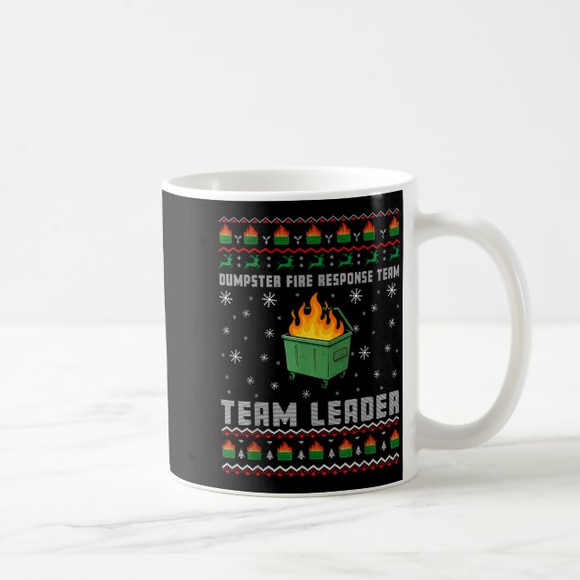 Caneca De Café Dumpster Fire Resnse Team Ugly Christmas Sweaters  (Direita)