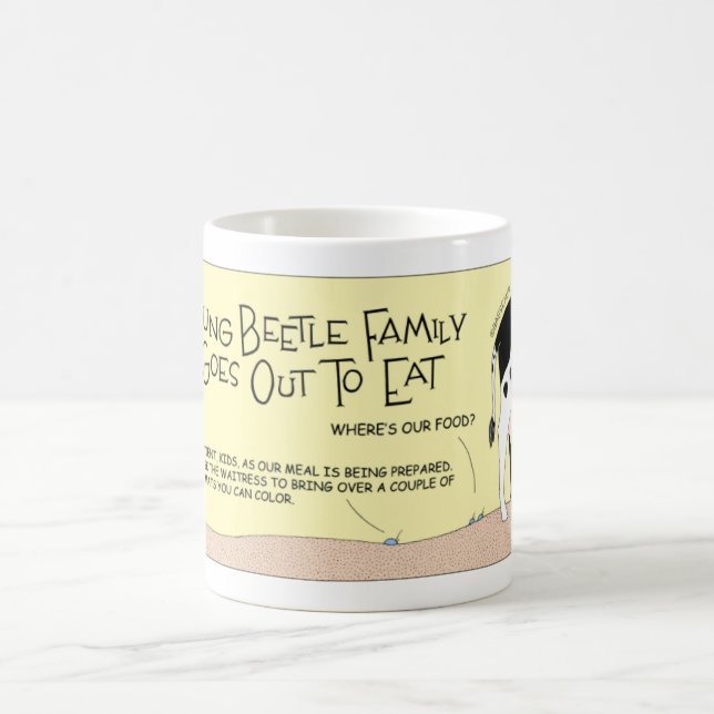 Caneca De Café Dung Beetle Family sai para comer (Centro)