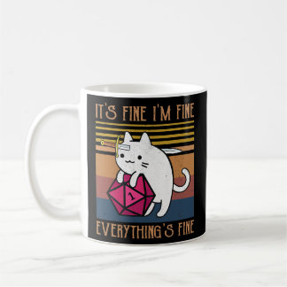 Caneca De Café Dungeon Crawler Dragon Gato Mestre Estou bem