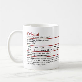 Caneca De Café Dungeons & Dragon Amigo BFF Stat Block Mug