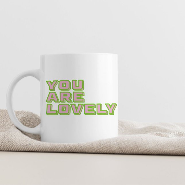 Caneca De Café Duo coloured typography-You are lovely mantra (Criador carregado)