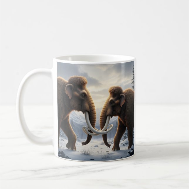 Caneca De Café Duo de Mamutes Lanudos (Esquerda)