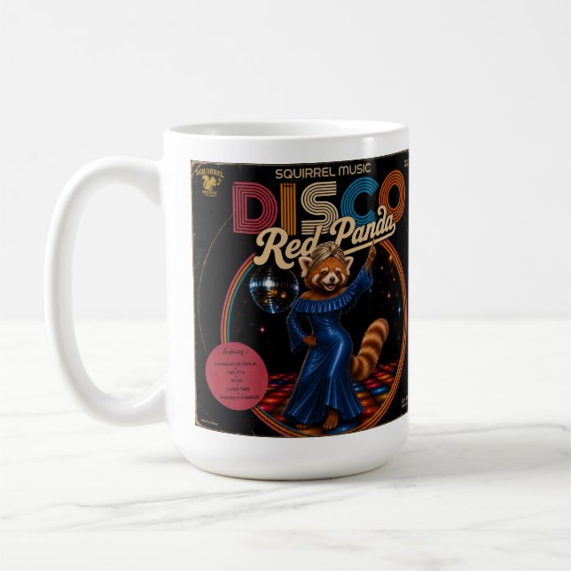 Caneca De Café Duo de Panda Vermelho Disco (Esquerda)