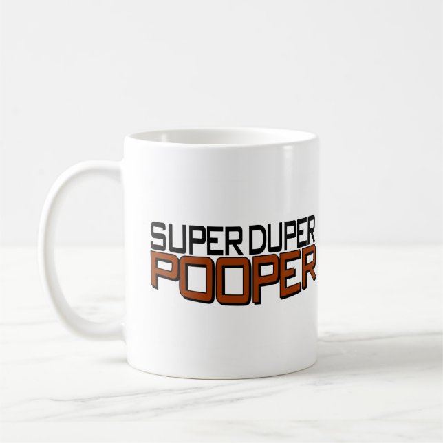 Caneca De Café Duper super Pooper (Esquerda)