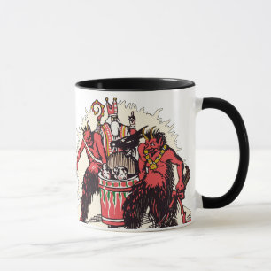 Caneca de café dupla de Krampus & de St. Nick