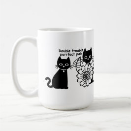 Caneca De Café Dupla Problemas Par Puro Par Gato