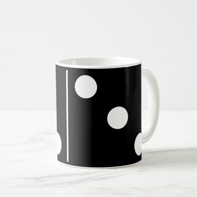 Caneca De Café Duplica Três Black Domino Mug (Frente Esquerda)