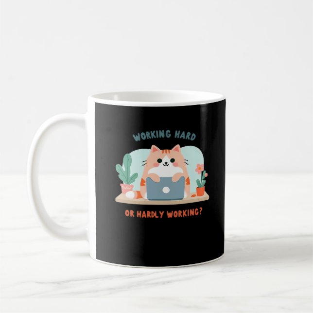 Caneca De Café Duro De Trabalho Ou Mal Engraçado (Esquerda)