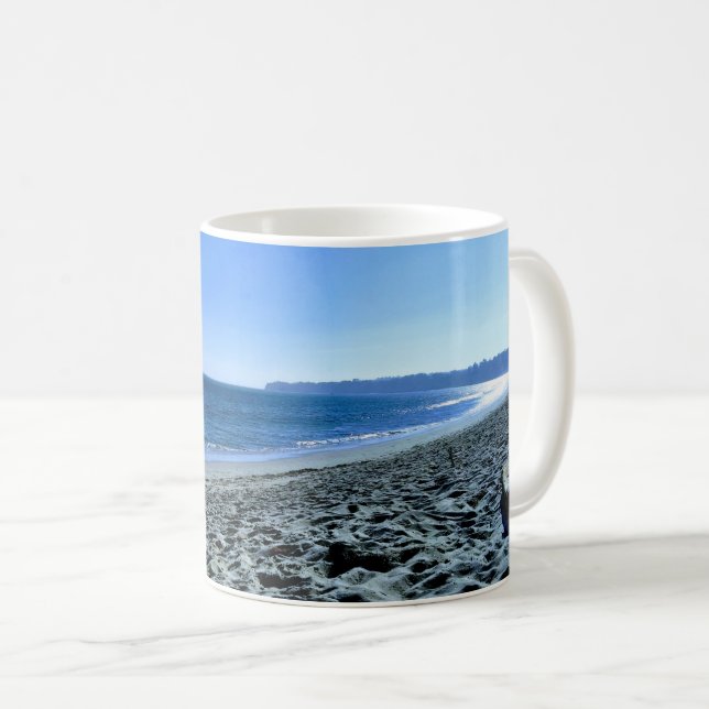 Caneca De Café Dusk na praia de Malibu (Frente Esquerda)