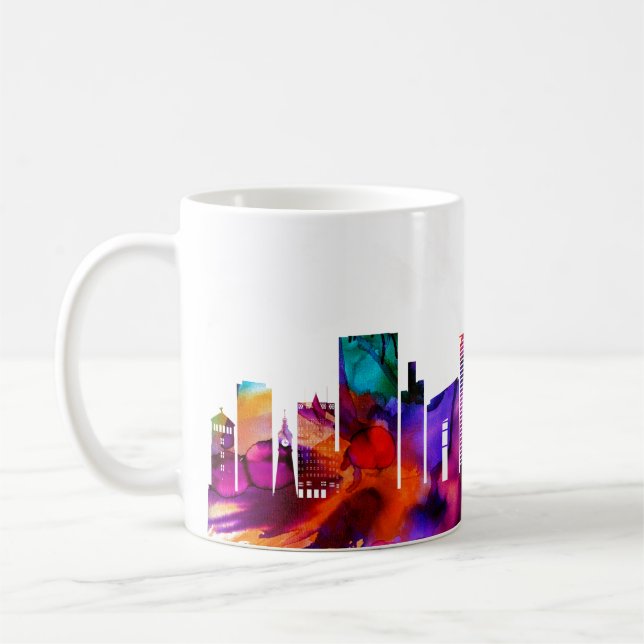 Caneca De Café Dusseldorf Skyline (Esquerda)