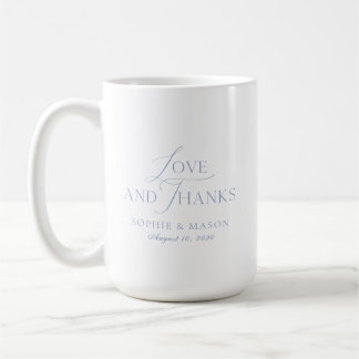 Caneca De Café Dusty Blue Love and Thanks Wedding Mug