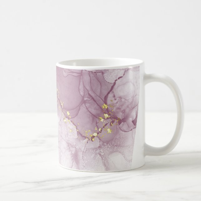 Caneca De Café Dusty Mauve e Faux Dourada Mug (Direita)