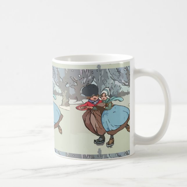 Caneca De Café Dutch Kids Skating Vintage (Direita)