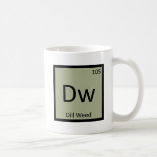 Caneca De Café Dw - Dill Weed Chemistry Símbolo de Mesa Periódi