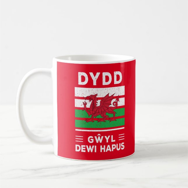 Caneca De Café Dydd Gil Dewi Hapus Feliz Rua Dia 2 (Esquerda)