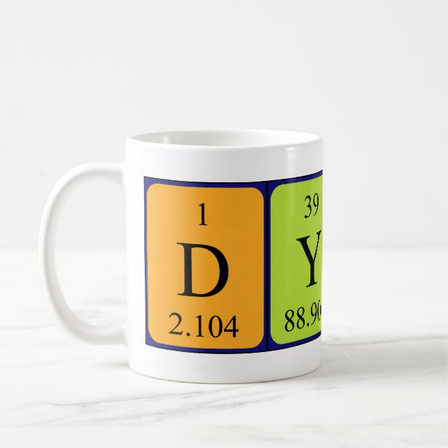 Caneca De Café Dylana periódica mesa name mug (Esquerda)