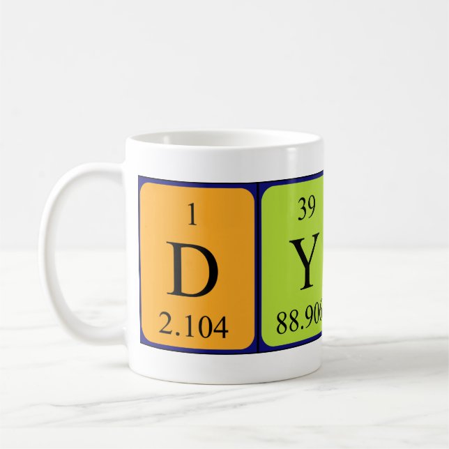 Caneca De Café Dyon periódico mesa name mug (Esquerda)