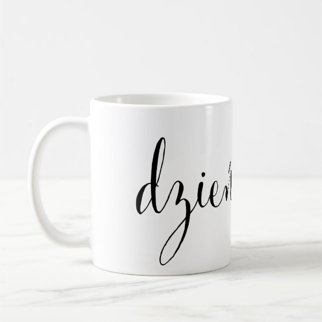 Caneca De Café Dzień dobry Good Bom Dia Mug Polonês (Esquerda)