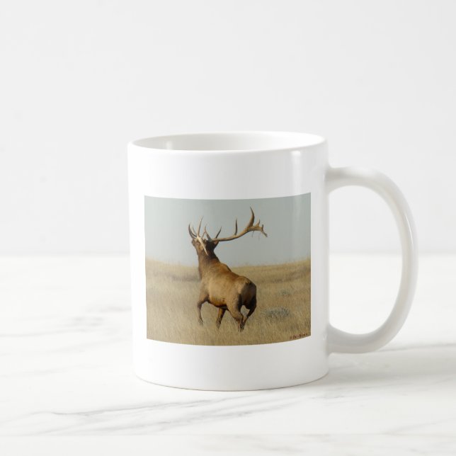 Caneca De Café E23 Alce Touro Grama nos Chifres (Direita)