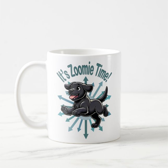 Caneca De Café É a Hora do Zoomie Black Lab (Esquerda)