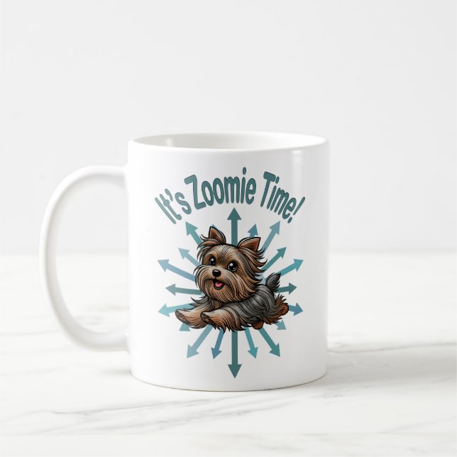 Caneca De Café É a Hora do Zoomie Yorkshire Terrier (Esquerda)