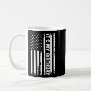 Caneca De Café É a minha bandeira de aniversário dos EUA, Vintage