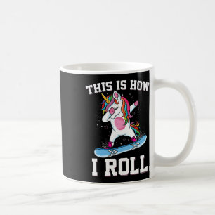 Caneca De Café É Assim Que Eu Rolo Dabbing Unicorn Snowboard Sn