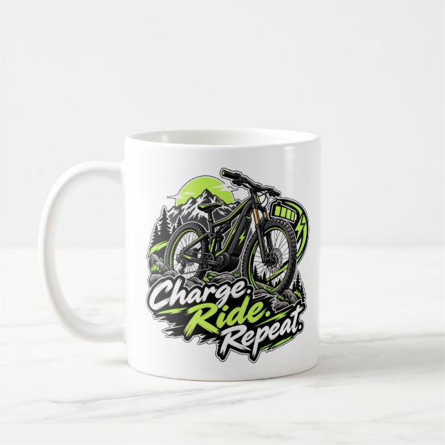 Caneca De Café E-Bike – Charge Ride Repeat (Esquerda)