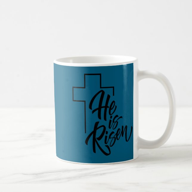 Caneca De Café É Camisa Ele Ressuscitou Páscoa Jesus (Direita)