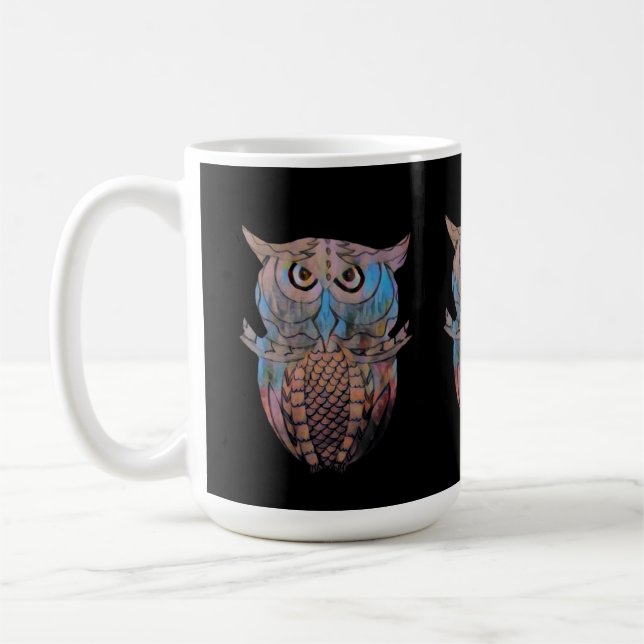 Caneca de café e chá de coruja extravagante e colo (Esquerda)