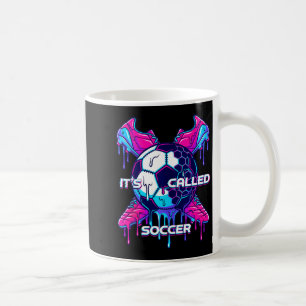 Caneca De Café É Chamada Futebol Derretimento Gotejamento Glitch
