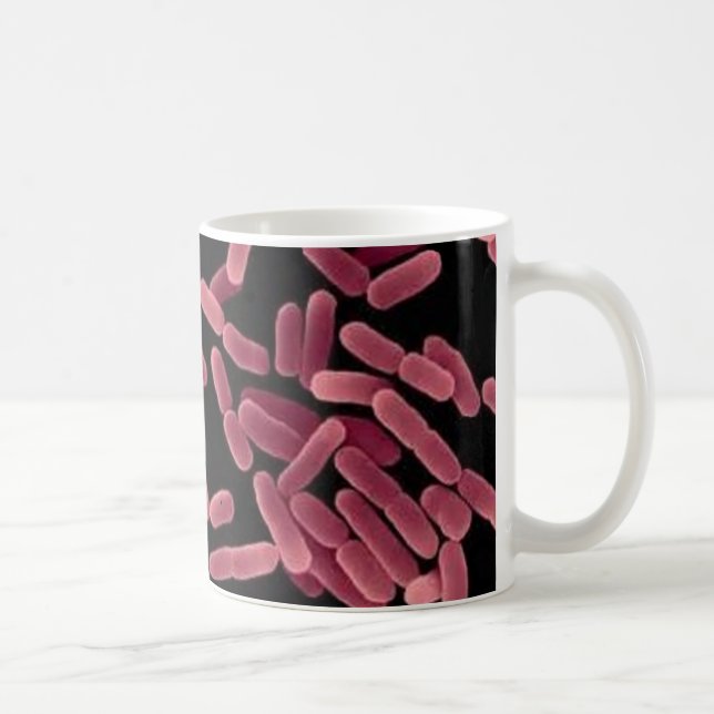 Caneca de café - E coli (vermelho no preto) (Direita)