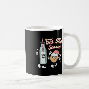 Caneca De Café É Época Natalícia Leite e Biscoito Natalino Retrô