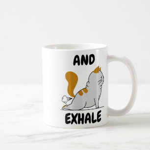 Caneca De Café E Exalando Yoga Gato Comfort Colors Adulto Peso Pe
