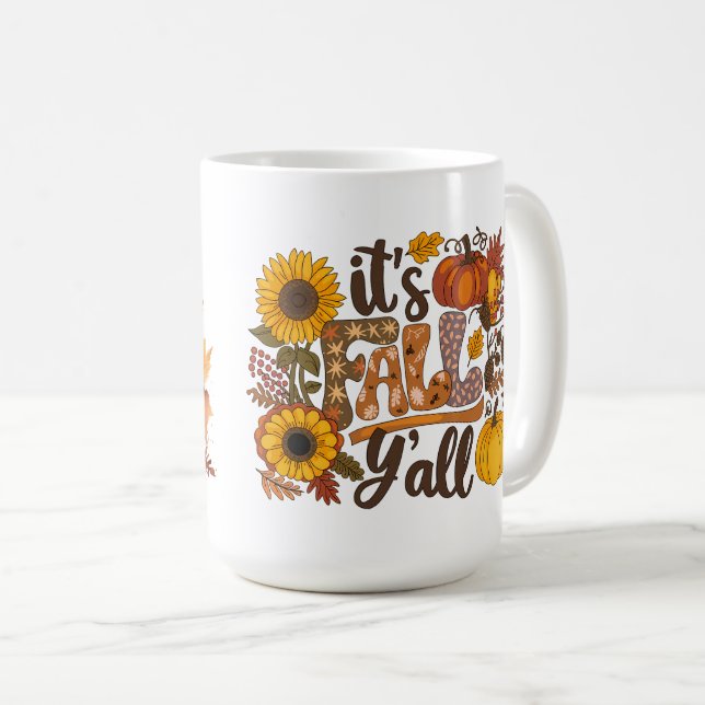 Caneca De Café É Fall Ya'll Dog-Themed Mug (Frente Esquerda)